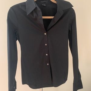 Theory black button down SMALL